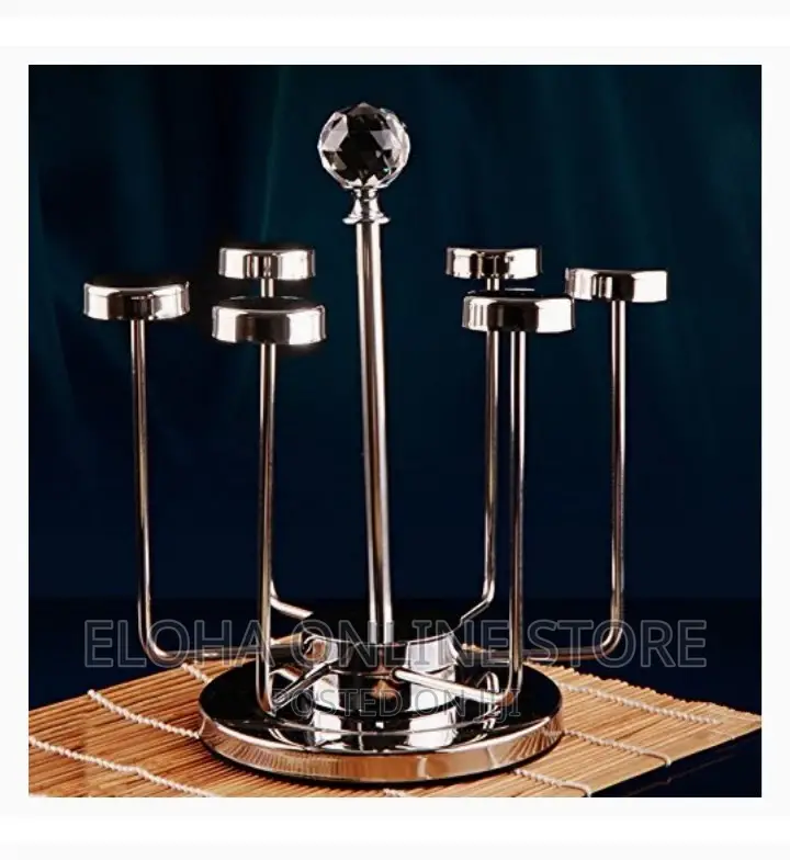 Rotating Stainless Steel Glass Holder Rack