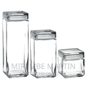 4piece of Transparent Square Acrylic Storage Jars