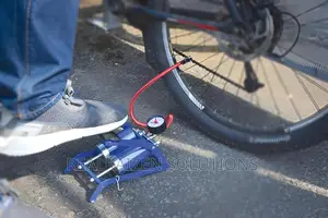 Twin Double Barrel Cylinder Air Inflator Foot Pump