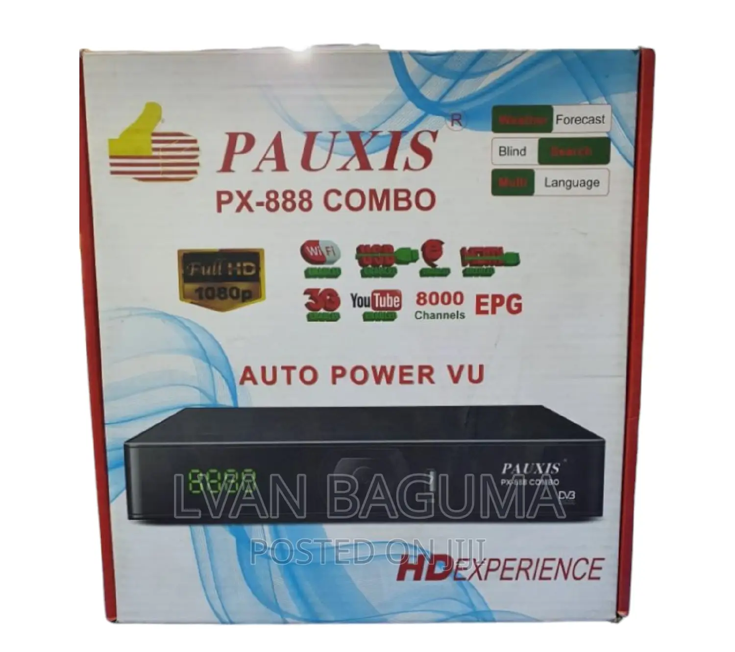Pauxis Combo Free to Air Decoder - Auto Power Vu, Rf