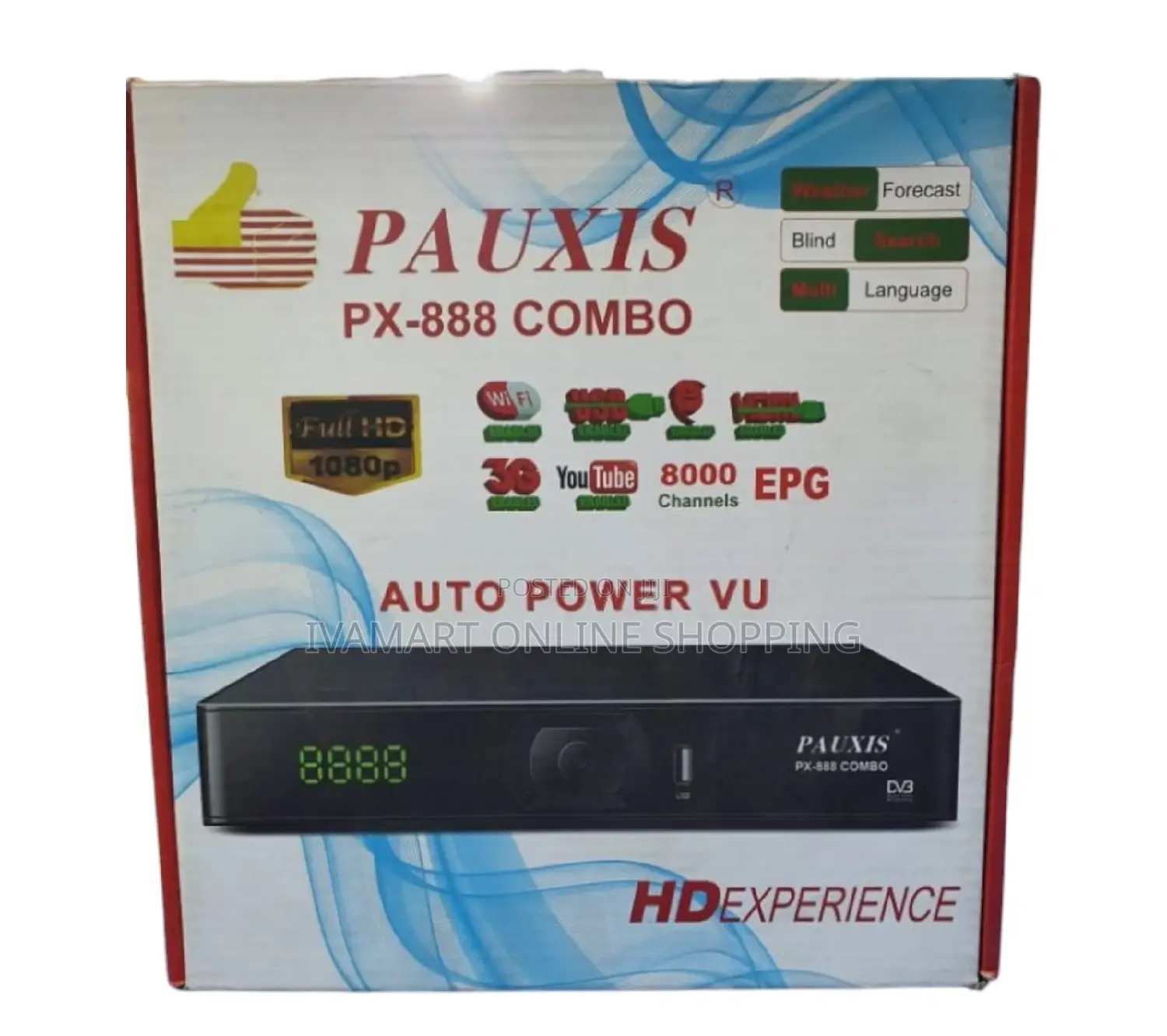 Pauxis Combo Free to Air Decoder - Auto Power Vu, Rf