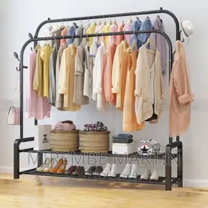 Hanging Clothes Shoes Rack Standing Storage Organizer