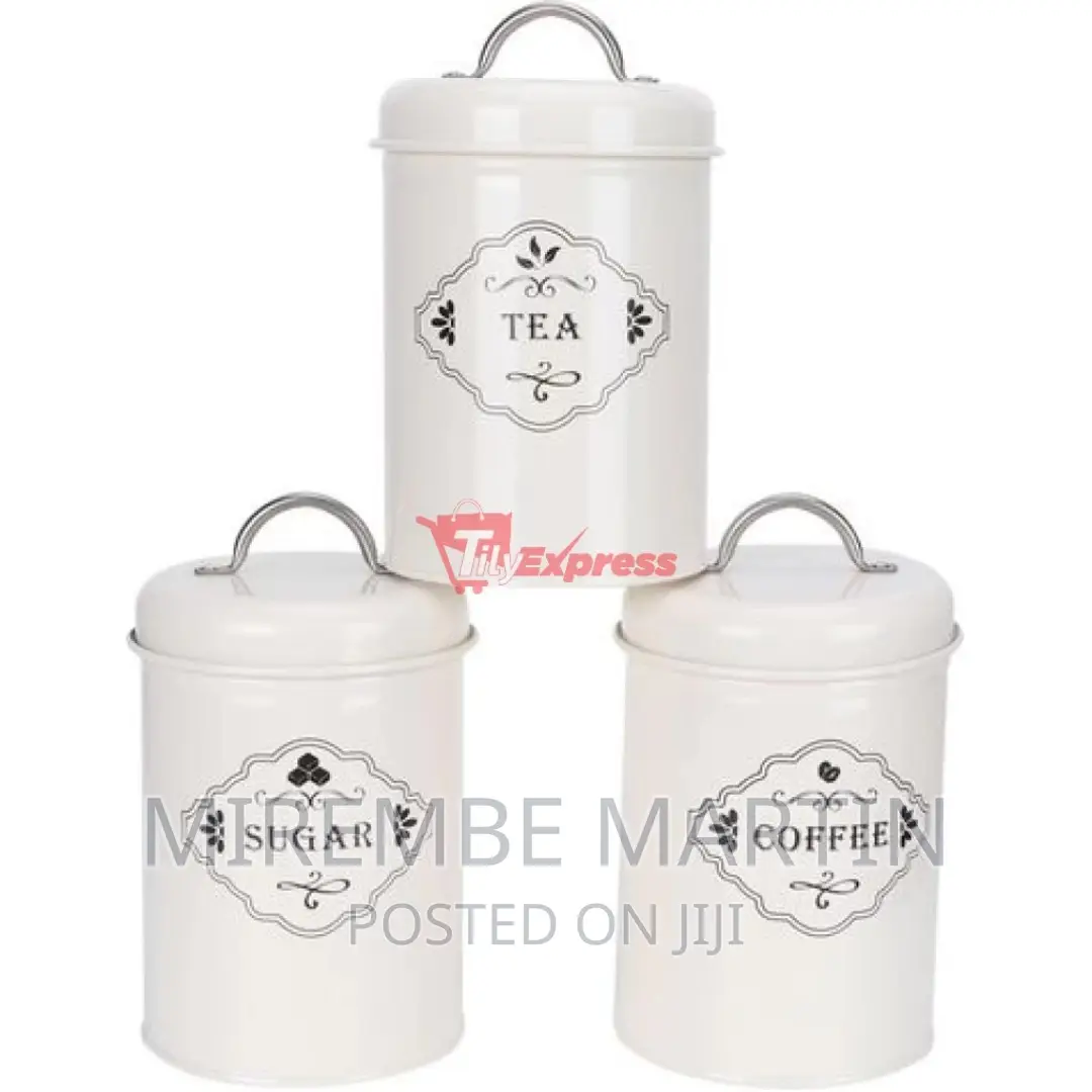 3 Piece Tea Sugar Coffee Canister Sealed Jar Storage