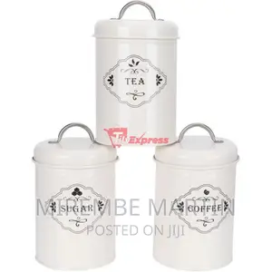 3 Piece Tea Sugar Coffee Canister Sealed Jar Storage