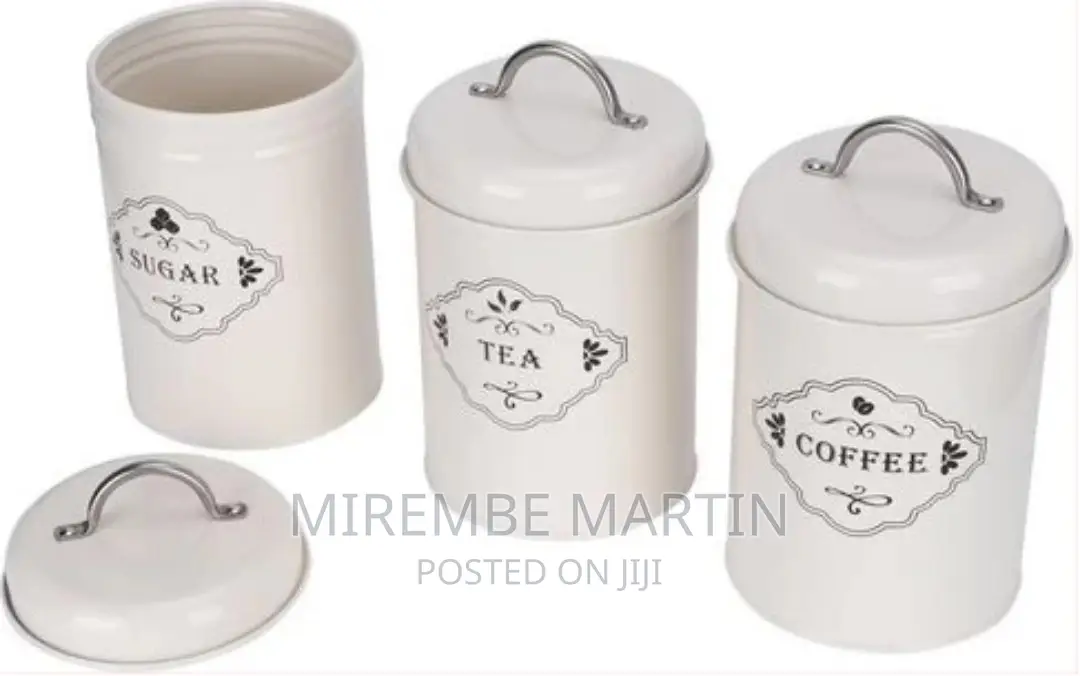 3 Piece Tea Sugar Coffee Canister Sealed Jar Storage