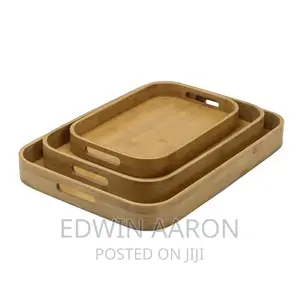 Wooden Square Tray Set 3 Pieces
