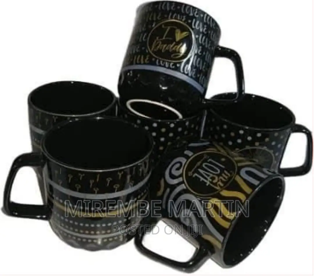 Pieces of Silver and Gold Printed Coffee Tea Cups Mugs