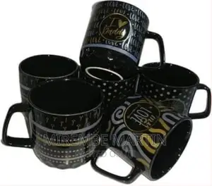 Pieces of Silver and Gold Printed Coffee Tea Cups Mugs
