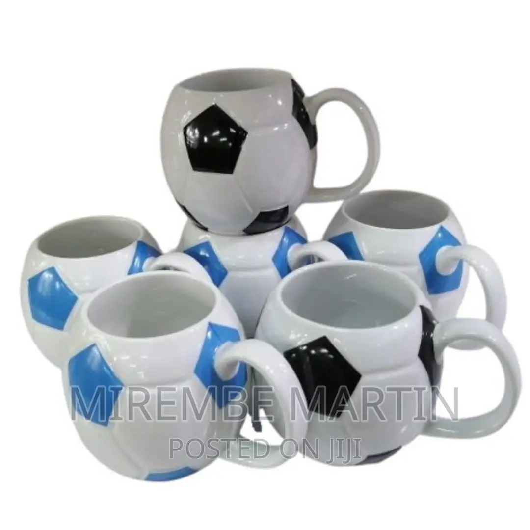 6 Pieces of Round Football Pot Coffee Tea Cups Mugs-