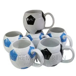 6 Pieces of Round Football Pot Coffee Tea Cups Mugs-