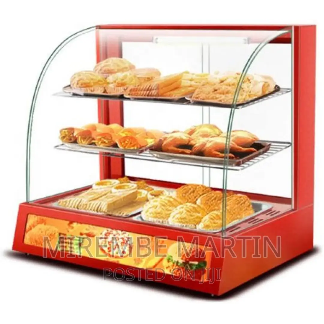 Commercial Electric Curved Glass Hot Snacks Food Warmer