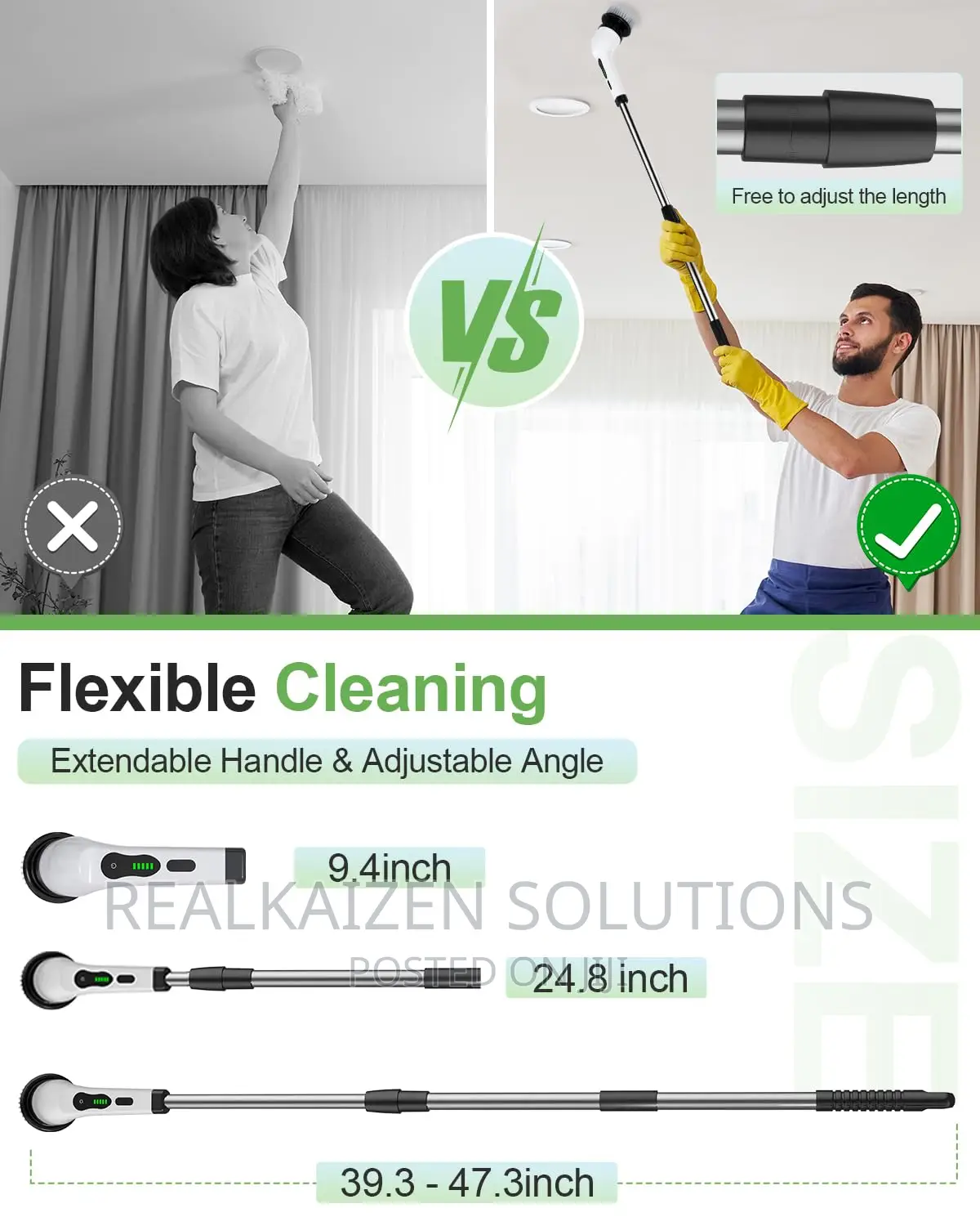 Multifunctional Rechargeable Extendable Cleaningeaning Brush