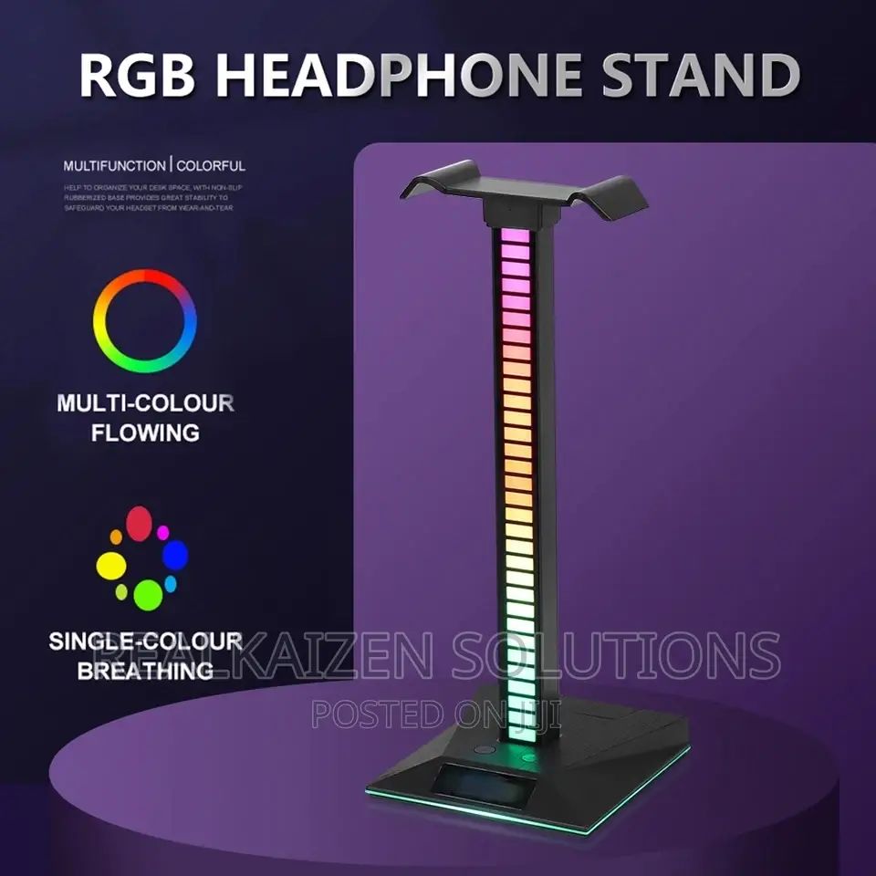 RGB Headset Stand Support Pole Lamp With Music Rhythm Effect