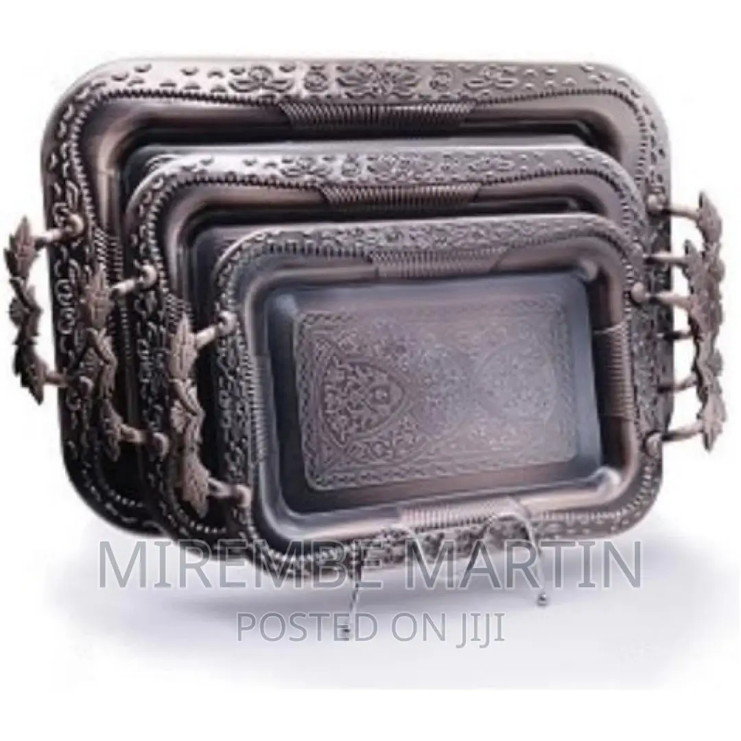 3 Piece Metallic Trays