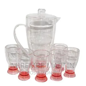 Acrylic Jug With 6 Tumblers Glasses