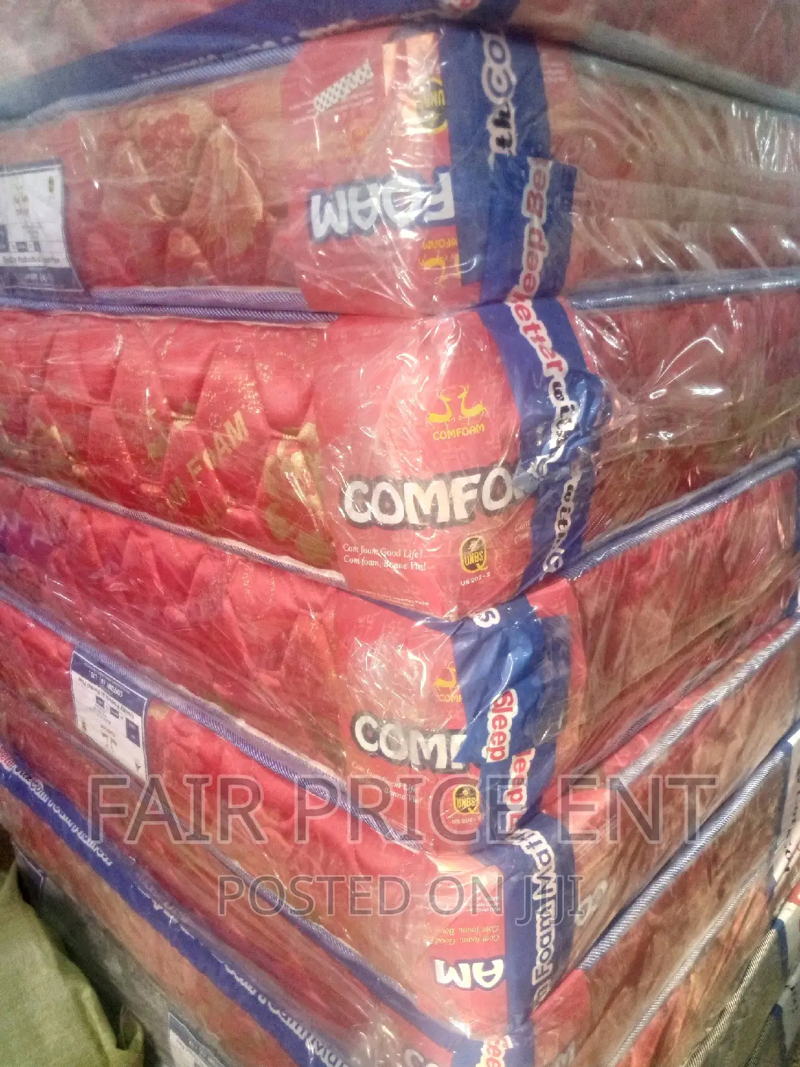 Quilted Density Mattress.6x6x10inches.( Red)