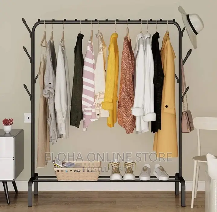 Multifunctional Clothes Rack With Shoe Rack Shelves