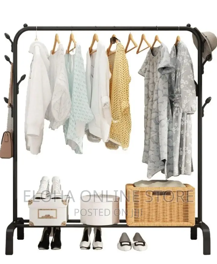 Multifunctional Clothes Rack With Shoe Rack Shelves