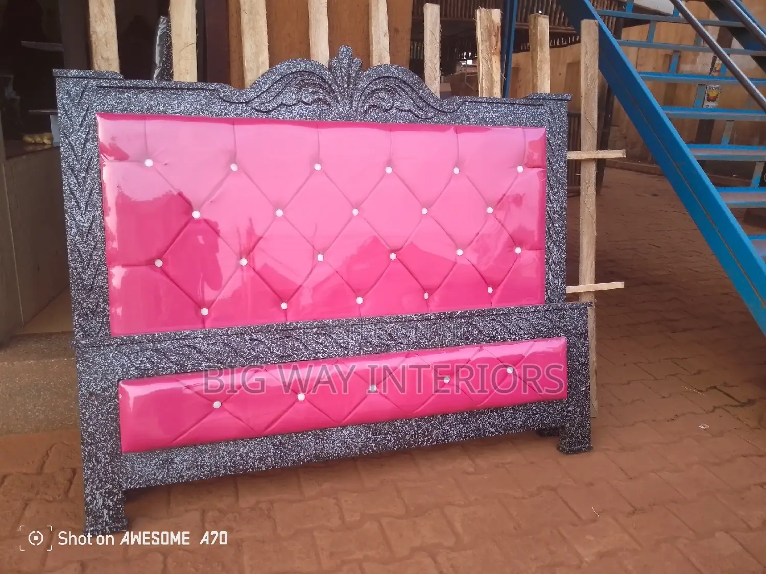 Pink Leather 5by6 Bed