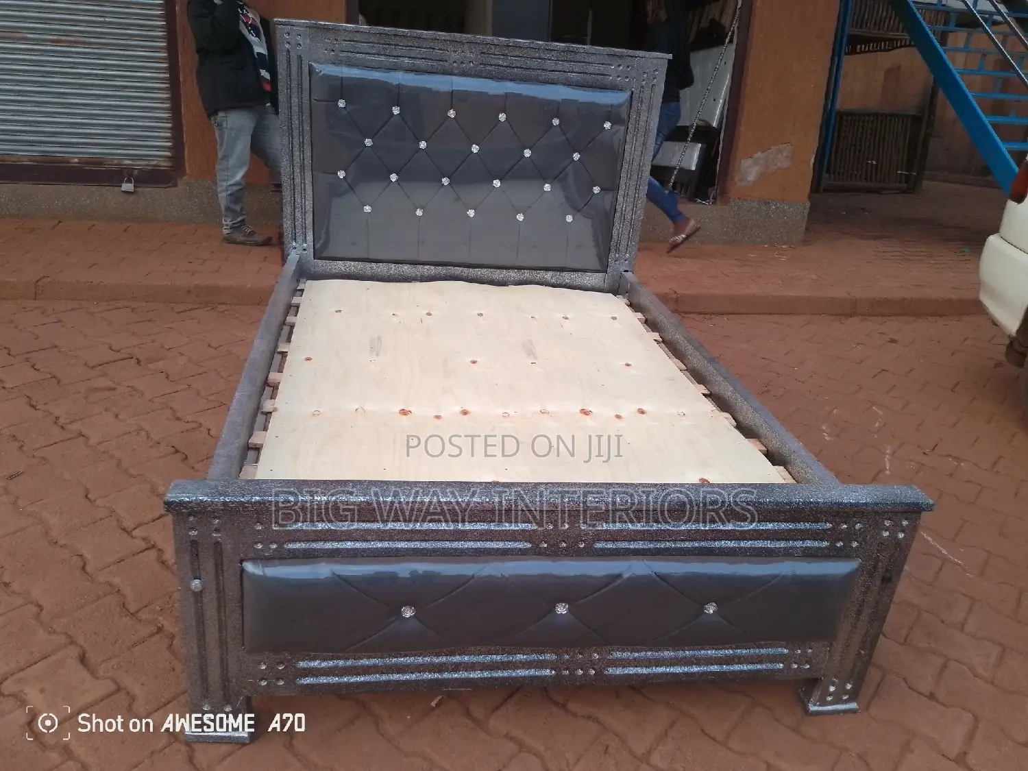 4*6 Gray Leather Bed Available