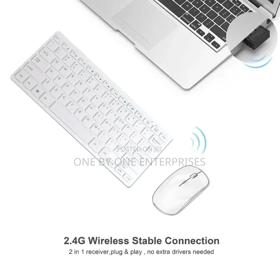 Wireless Mini Keyboard Ultra-Thin Mouse Desktops Laptops