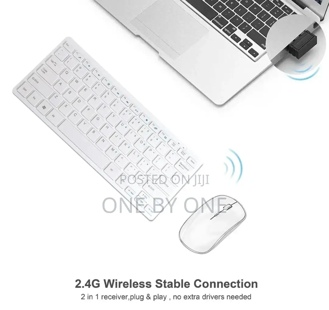 Wireless Mini Keyboard Ultra-Thin Mouse Desktops Laptops