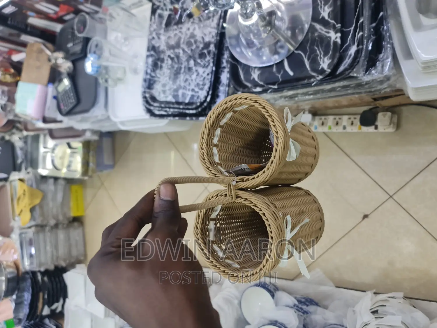 Brown Woven Cutlery Holders