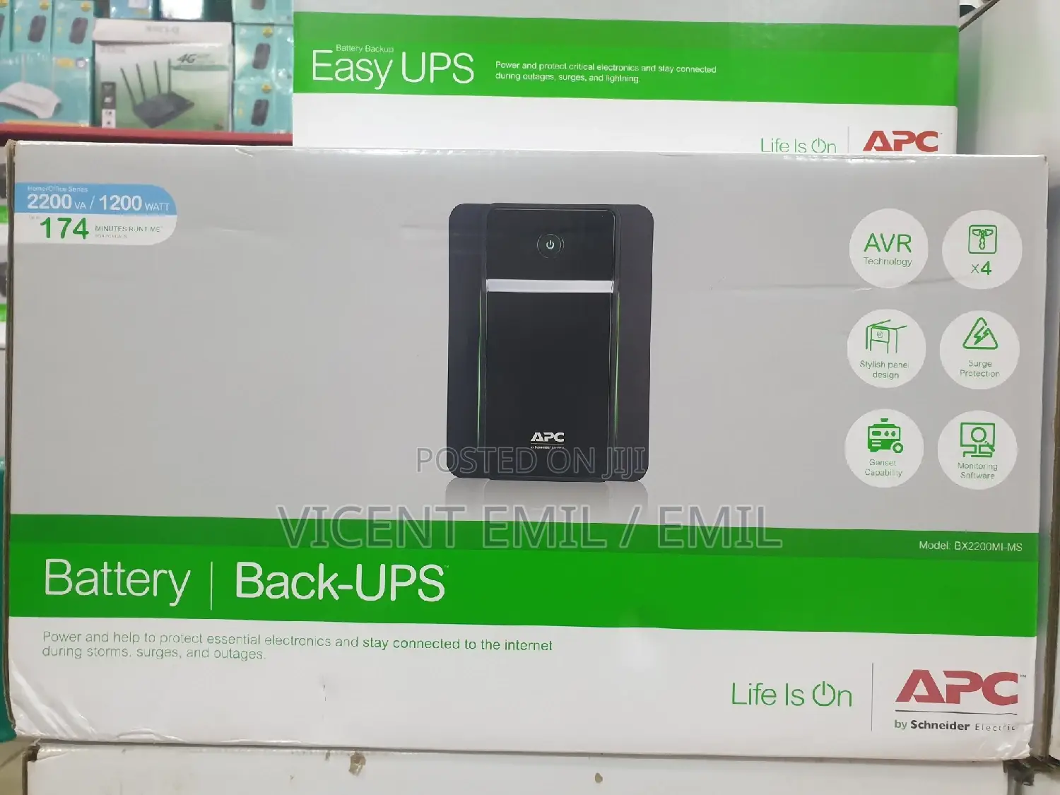 UPS 2200va APC 1200watt 174minutes Runtime
