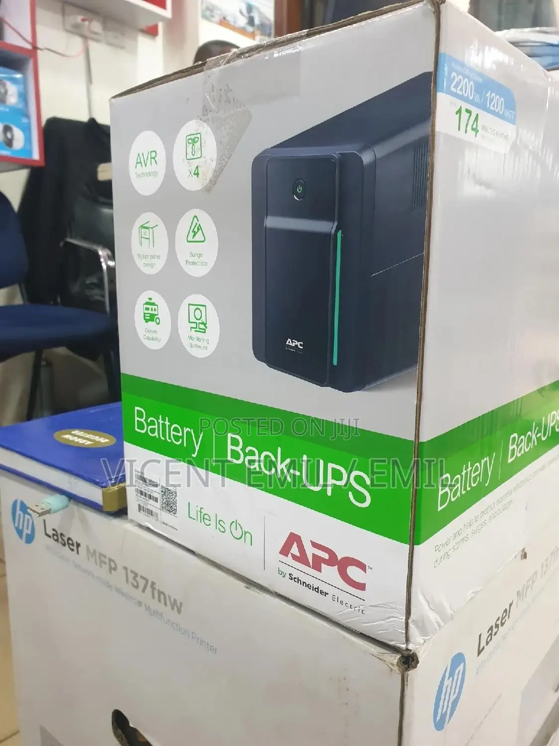 UPS 2200va APC 1200watt 174minutes Runtime