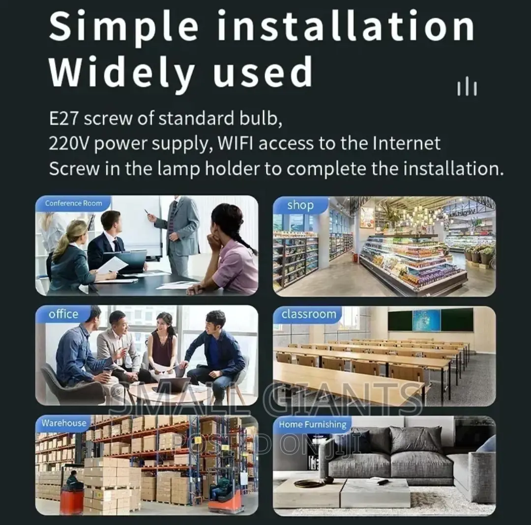 Pan Tilt Wifi Light Bulb Camera