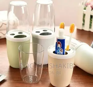 Toothpaste Holder With Wash Cup and Lid