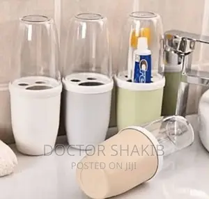 Toothpaste Holder With Wash Cup and Lid