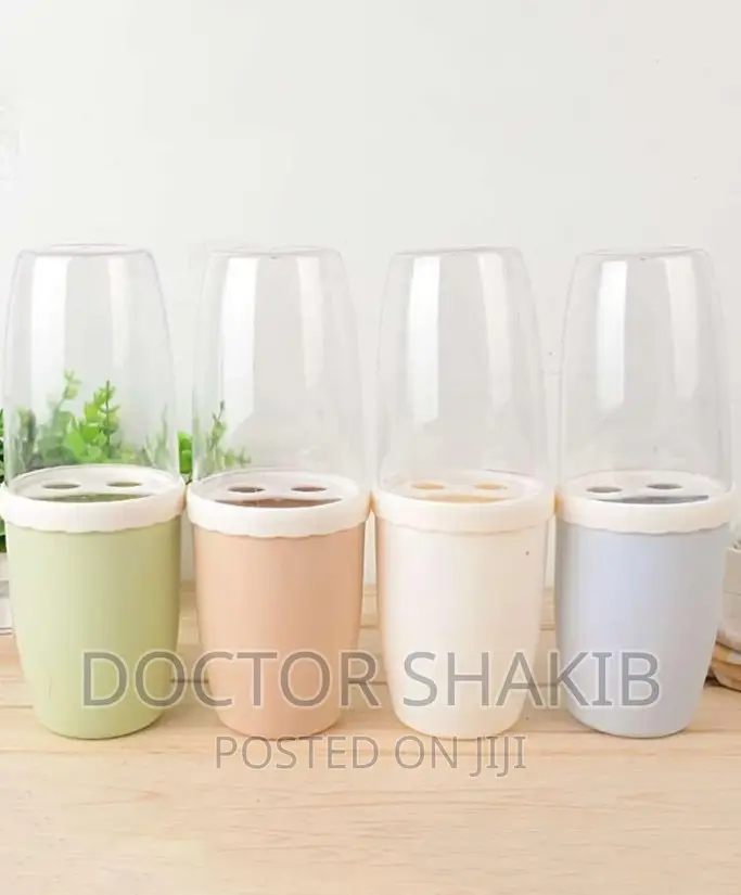 Toothpaste Holder With Wash Cup and Lid