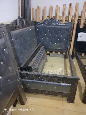 4by6 Gray Leather Bed B1