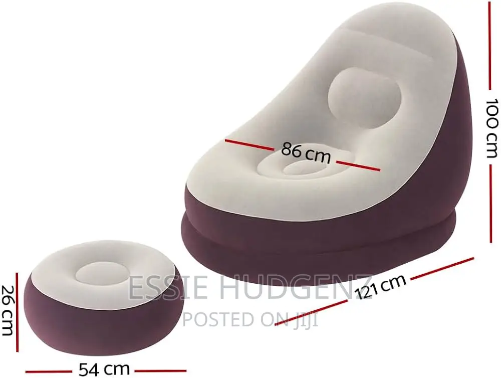Inflatable Chair With Foot Rest Comes Pump