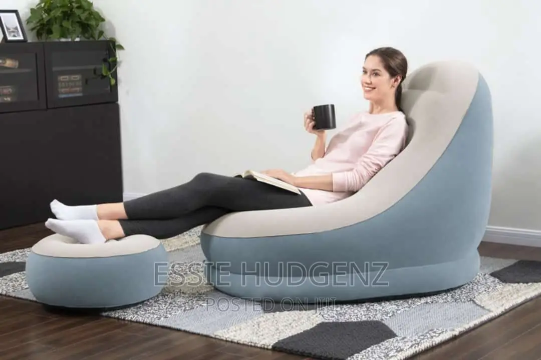 Inflatable Chair With Foot Rest Comes Pump