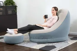 Inflatable Chair With Foot Rest Comes Pump