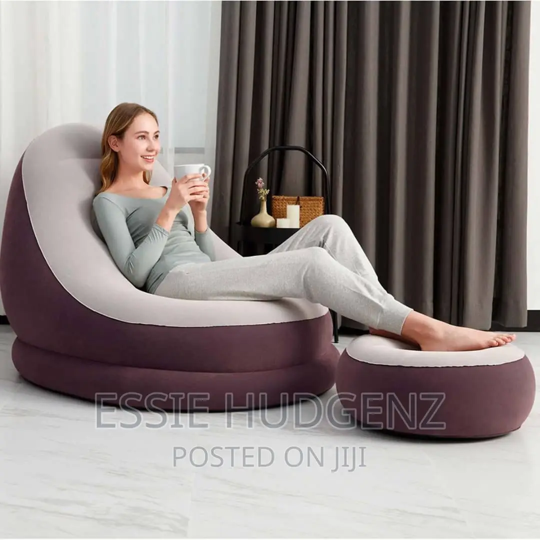 Inflatable Chair With Foot Rest Comes Pump