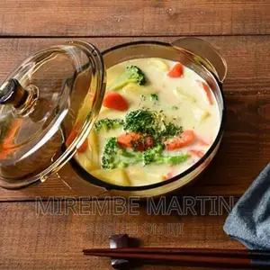 2pc Soup Mixing Baking Serving Glass Casserole Dish