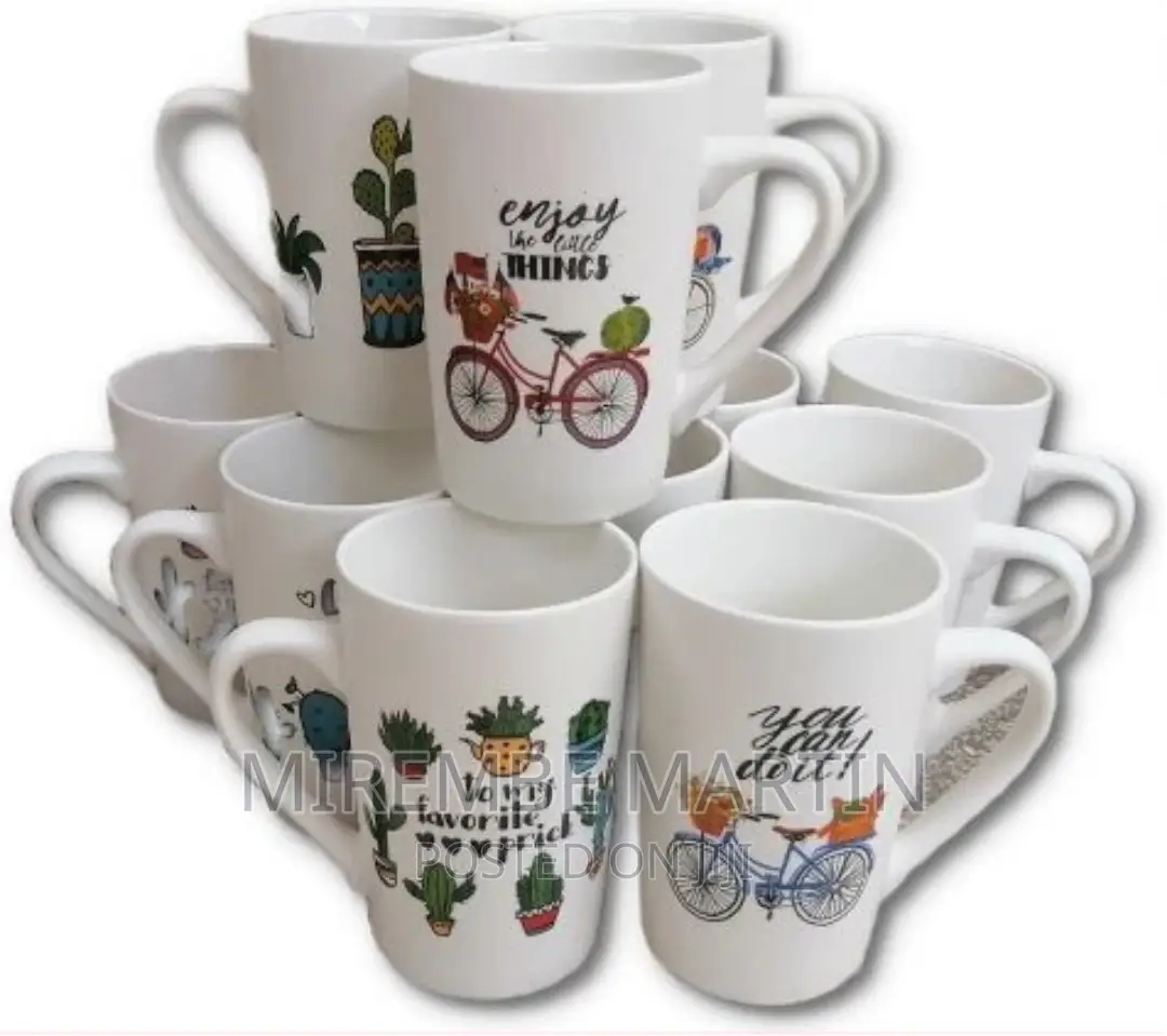 12 Pieces Multi-Print of Coffee Tea Cups Mugs-