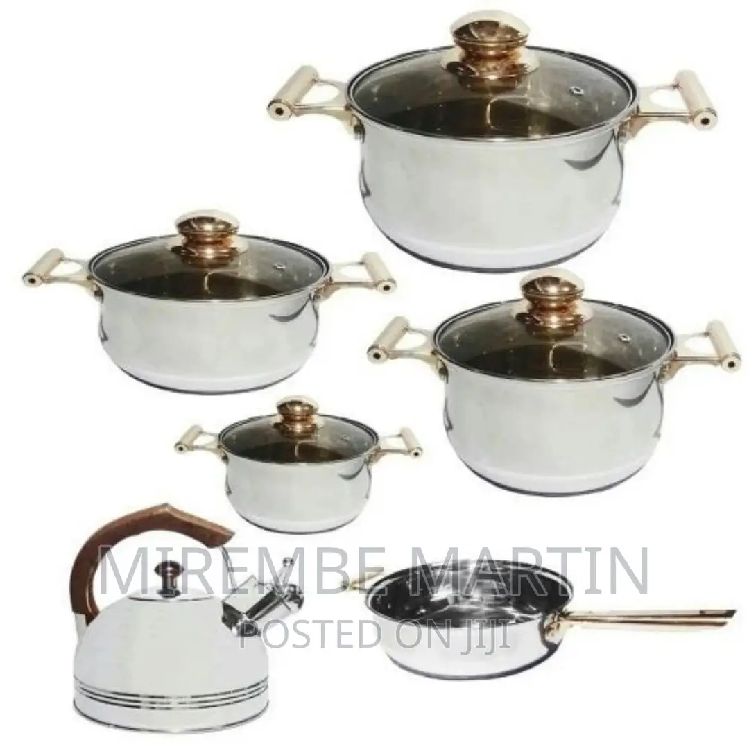 12 Pc Stainless Steel Pots and Frying Pan Saucep