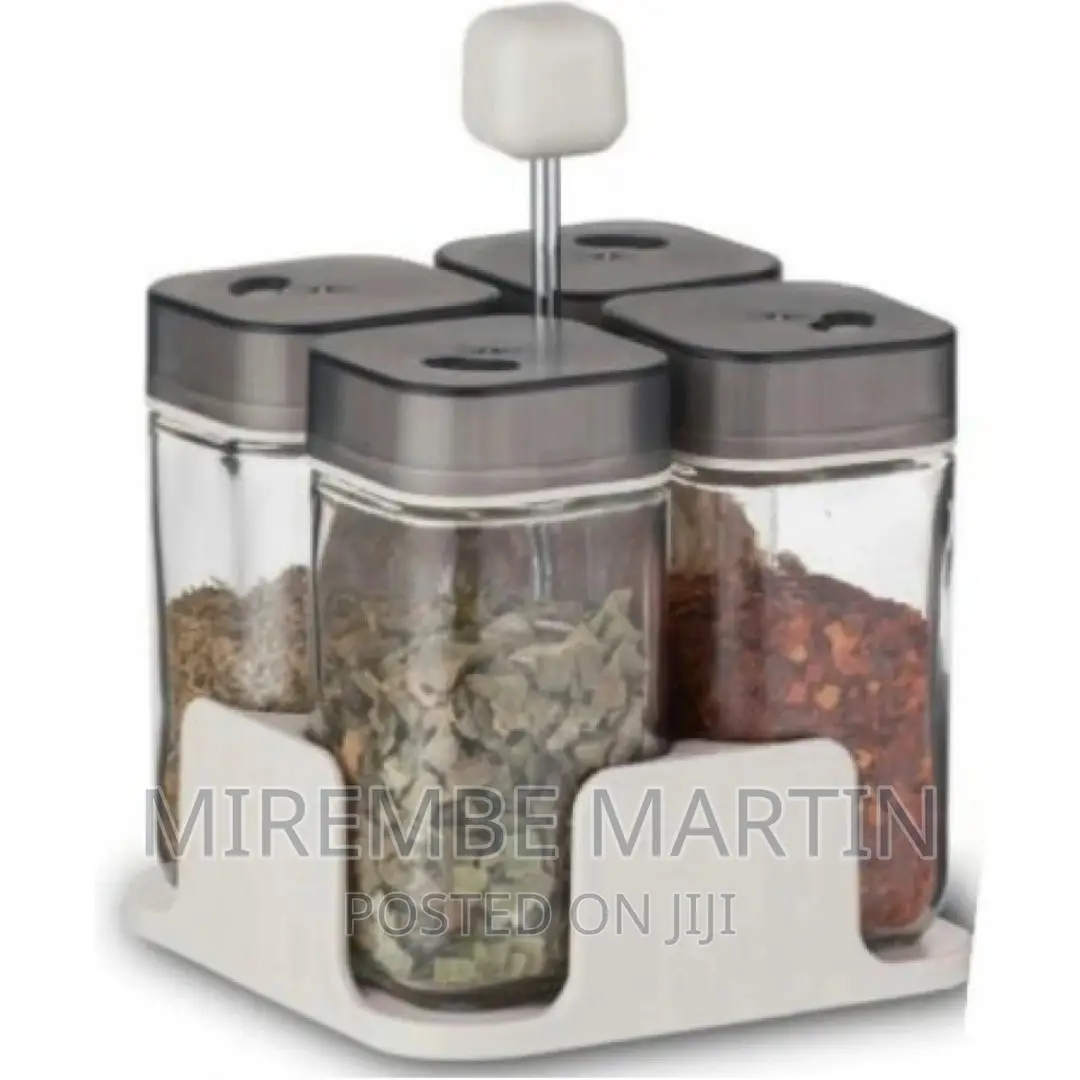 4pc Countertop Spice, Salt, Pepper Shaker Rack