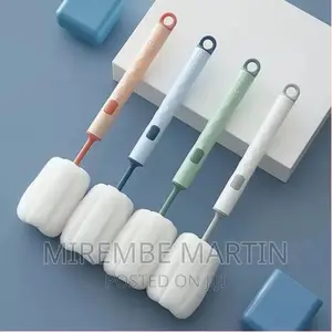 2 Pc Sponge Cleaning Dish Bottle Glass Cup Scrubber Brush