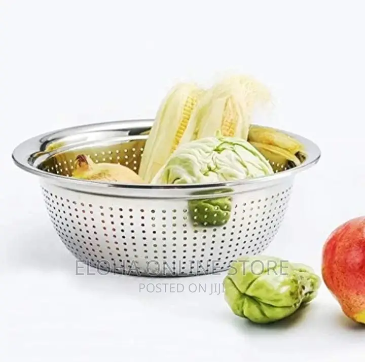 30cm Stainless Steel Rice, Vegetable Washing Colander