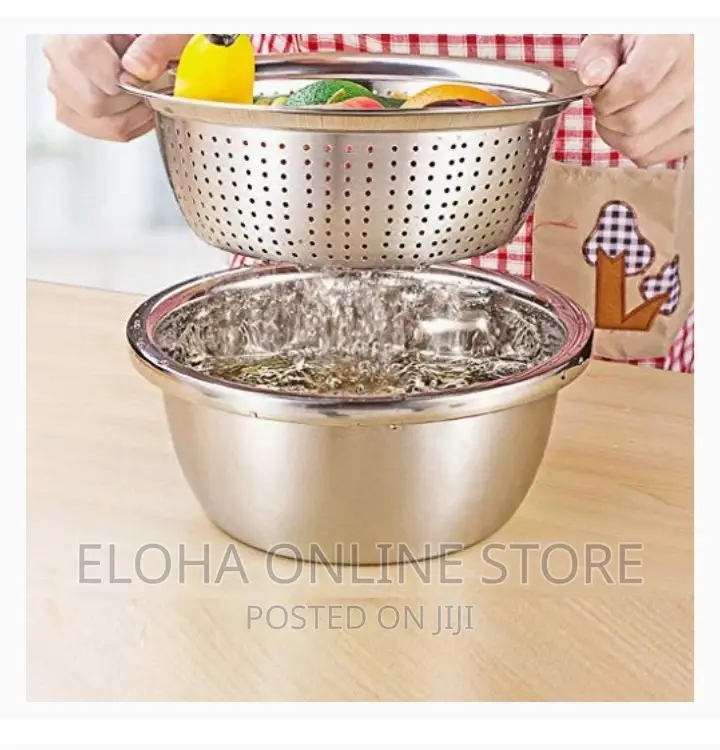 30cm Stainless Steel Rice, Vegetable Washing Colander