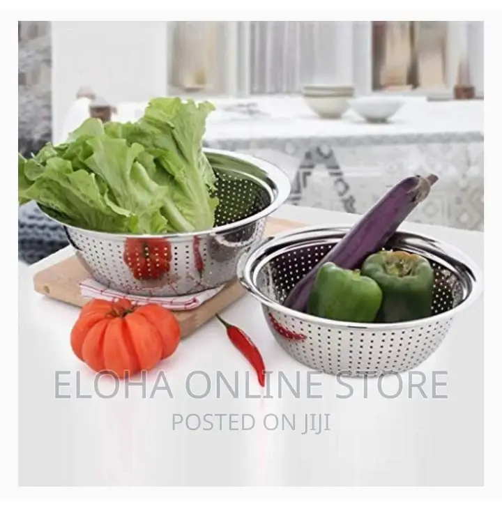 30cm Stainless Steel Rice, Vegetable Washing Colander
