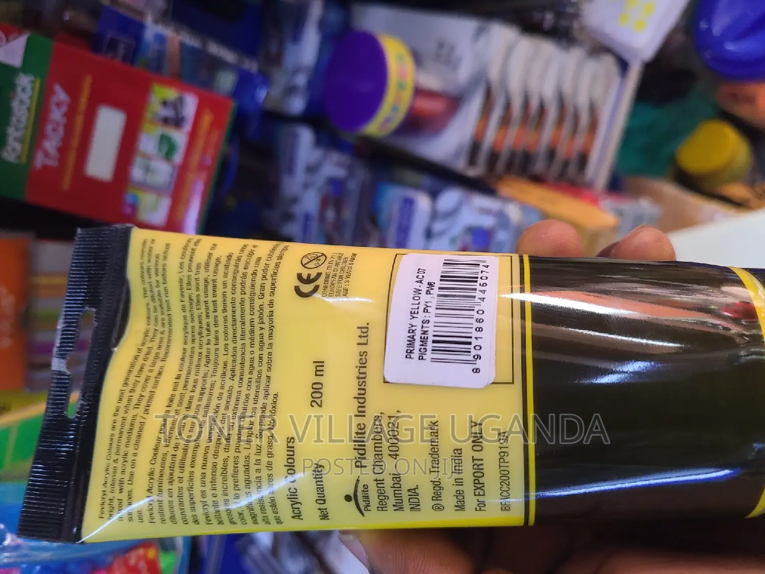 Yellow Fevicryl Acrylic Paints 200 MLS