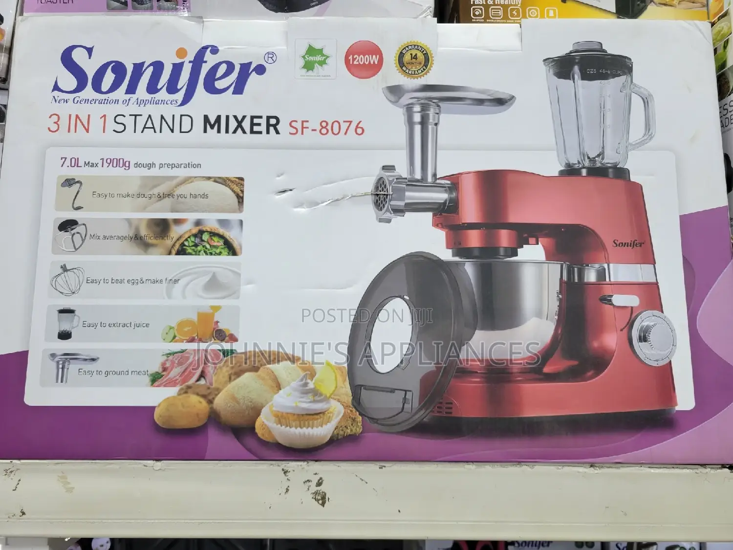 3in1 Sonifer Stand Mixer Sf-8076