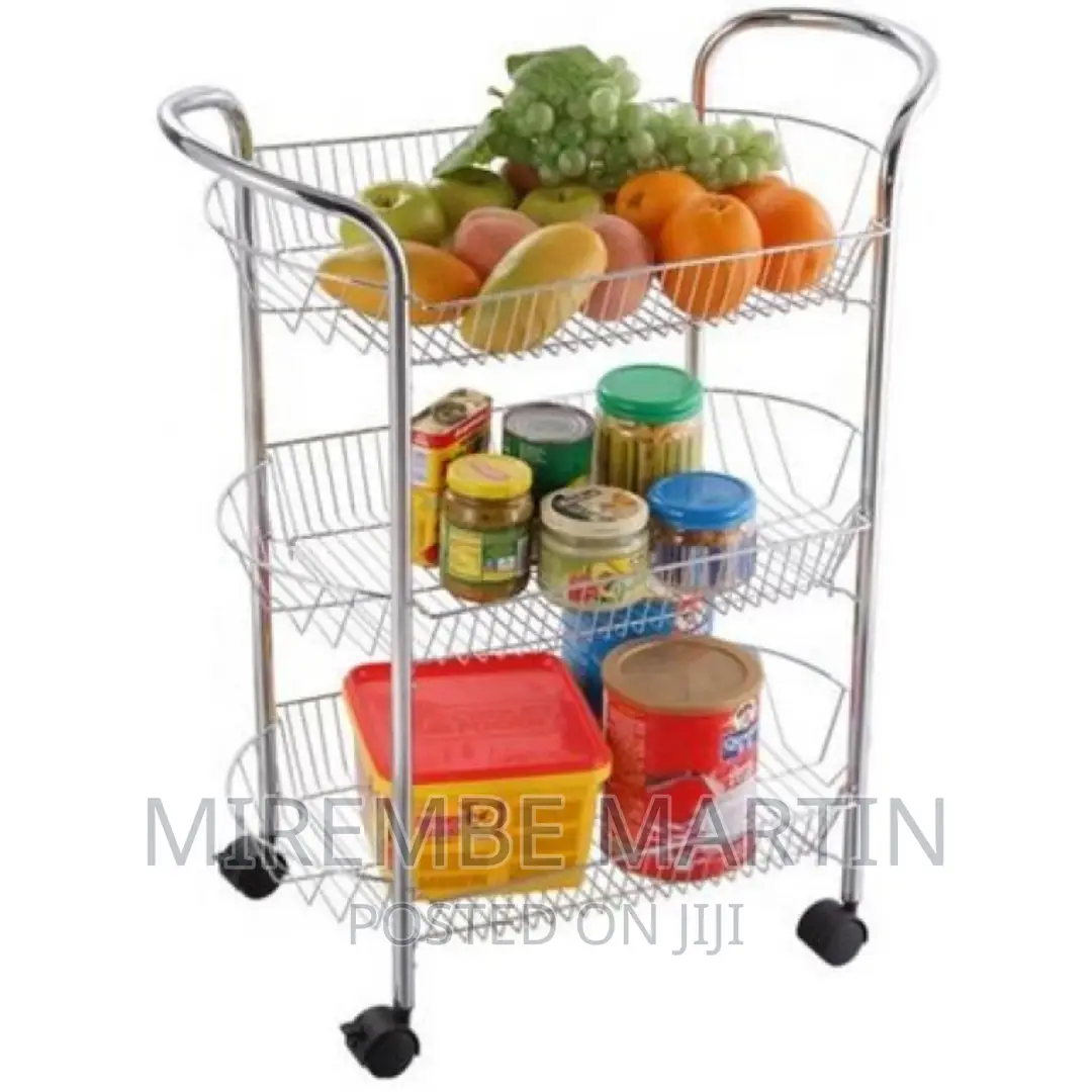 3 Tier Metal Kitchen Organizer Trolley Storage Rack