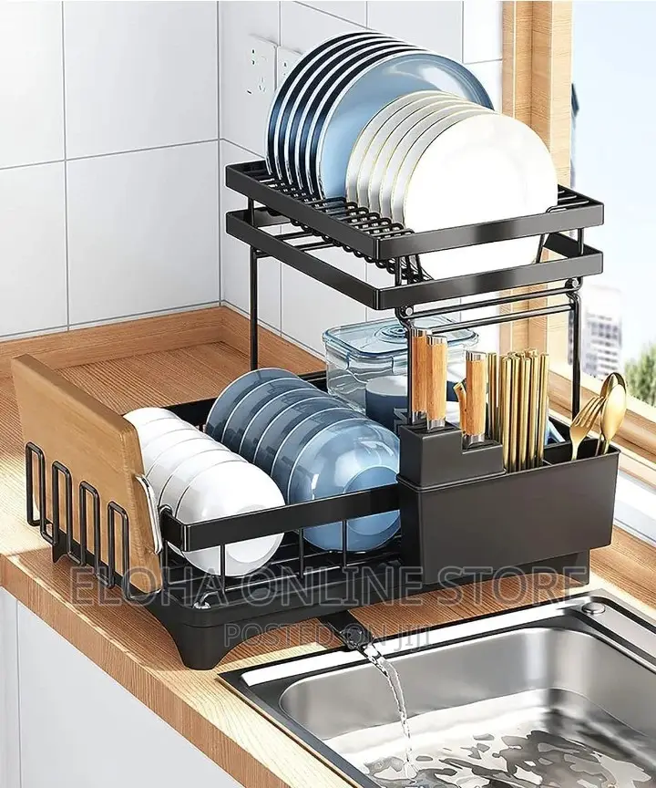 2 Tier Dish Drainer Rack For Kitchen Counter